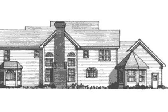 Exterior - Rear Elevation for European House Plan #51-154 - 4 bed, 3.5 bath