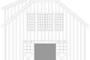 Exterior - Front Elevation 3 for Barndominium House Plan #932-1330 - 2 bed, 2 bath