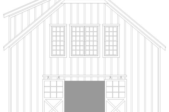 Exterior - Front Elevation 3 for Barndominium House Plan #932-1330 - 2 bed, 2 bath