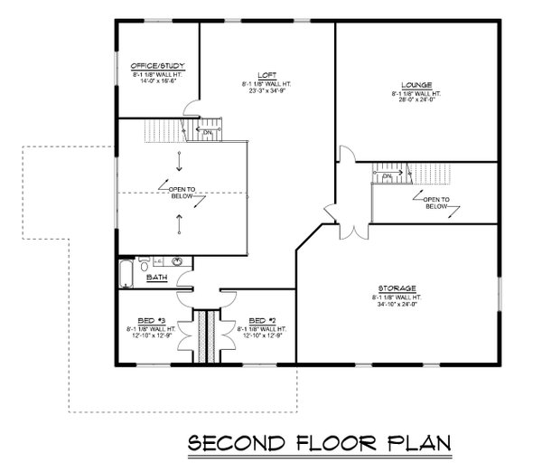 House Blueprint - Barndominium Floor Plan - Upper Floor Plan #1064-422
