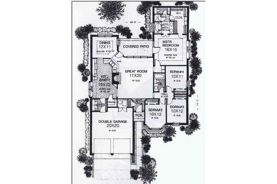 Floor Plan - Main Floor for Colonial House Plan #310-775 - 4 bed, 2.5 bath