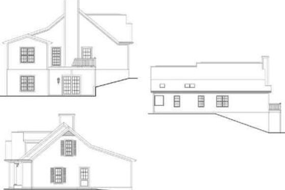 Exterior - Rear Elevation for Traditional House Plan #71-102 - 3 bed, 2 bath