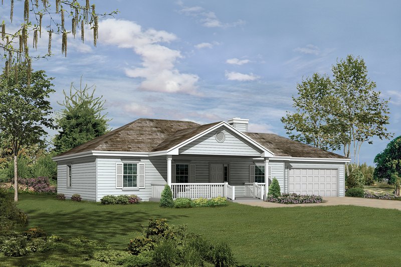 Ranch Style House Plan - 3 Beds 2 Baths 1260 Sq/Ft Plan #57-113