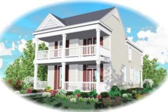 Exterior - Front Elevation for Southern House Plan #81-670 - 3 bed, 2.5 bath
