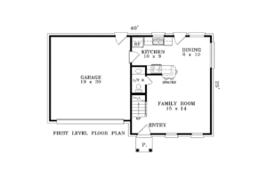 Floor Plan - Main Floor for Colonial House Plan #81-13846 - 3 bed, 2.5 bath
