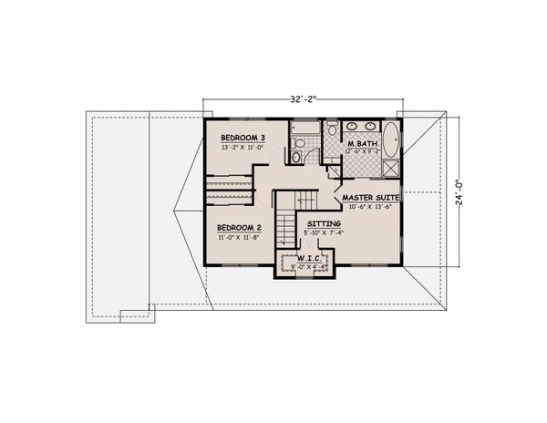 Farmhouse Floor Plan - Upper Floor Plan #1082-3
