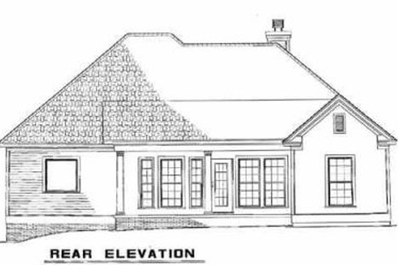 Exterior - Rear Elevation for Traditional House Plan #17-302 - 3 bed, 2 bath
