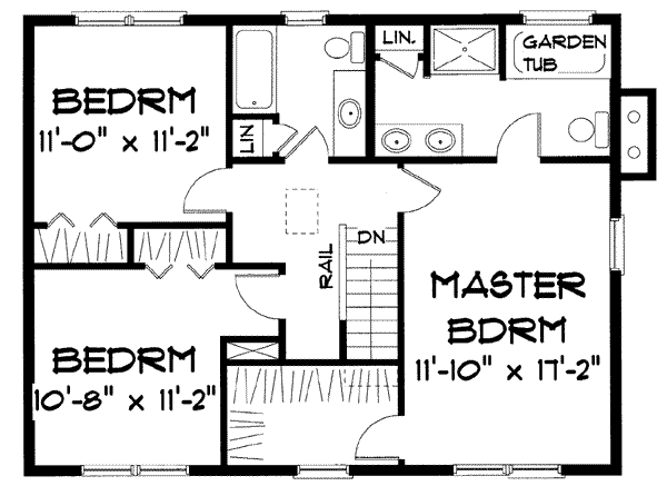 Colonial Floor Plan - Upper Floor Plan #75-110