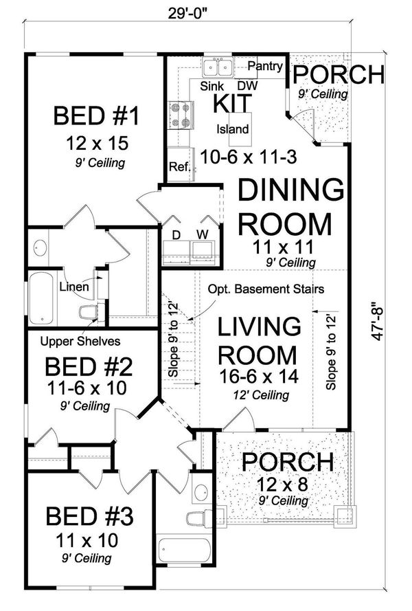 Cottage Floor Plan - Main Floor Plan #513-2071