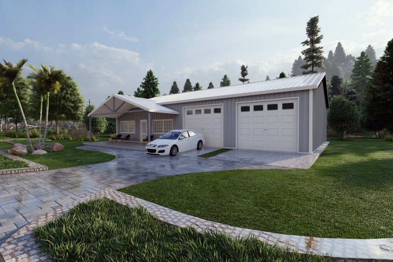 Architectural House Design - Exterior - Other Elevation 2 for Barndominium House Plan #1107-2 - 2 bed, 2 bath