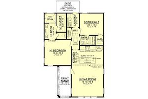 Floor Plan - Main Floor for Traditional House Plan #430-310 - 2 bed, 2 bath