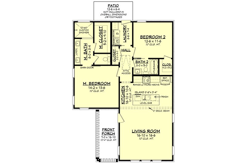 House Plan Design - Floor Plan - Main Floor for Traditional House Plan #430-310 - 2 bed, 2 bath