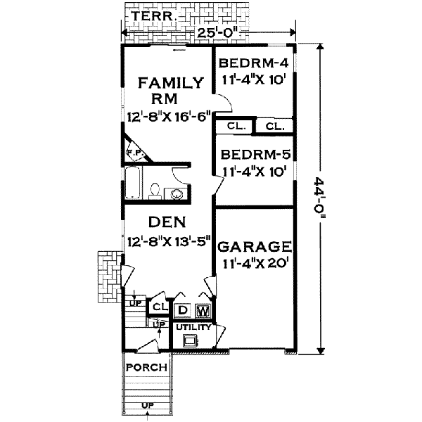 Traditional Floor Plan - Lower Floor Plan #3-155