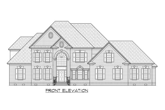 Exterior - Front Elevation 3 for Traditional House Plan #1054-80 - 5 bed, 4.5 bath