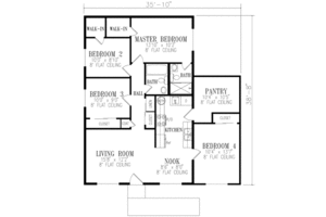 Floor Plan - Main Floor for Ranch House Plan #1-209 - 4 bed, 2 bath