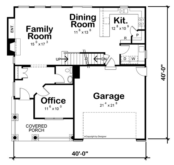 Architectural House Design - Craftsman Floor Plan - Main Floor Plan #20-2289