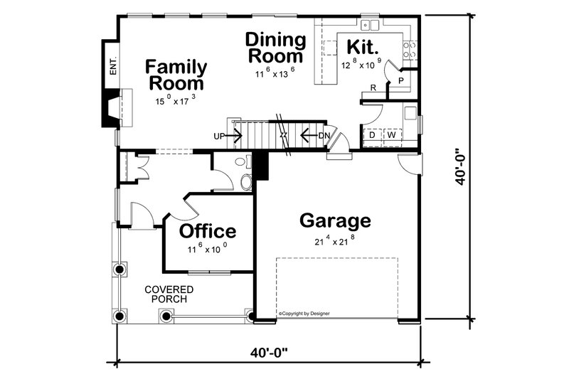 Dream House Plan - Floor Plan - Main Floor for Craftsman House Plan #20-2289 - 4 bed, 2.5 bath
