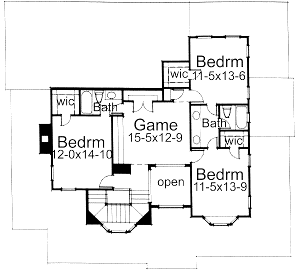 Architectural House Design - Farmhouse Floor Plan - Upper Floor Plan #120-104