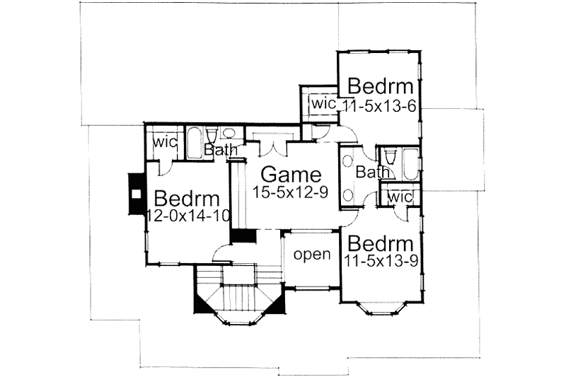 Architectural House Design - Floor Plan - Upper Floor for Farmhouse House Plan #120-104 - 4 bed, 4 bath