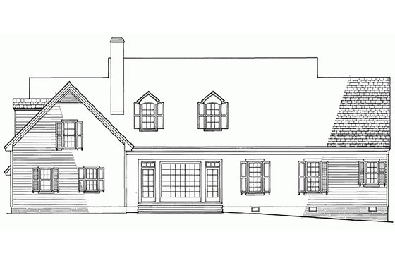 Exterior - Rear Elevation for Country House Plan #137-143 - 3 bed, 3 bath