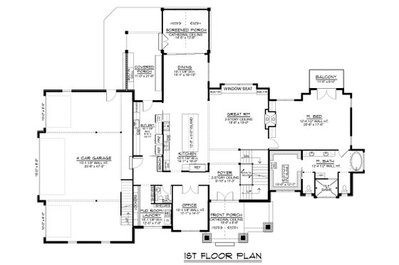Floor Plan - Main Floor for Farmhouse House Plan #1064-297 - 5 bed, 3.5 bath