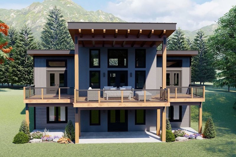 House Blueprint - Photo 3 for Contemporary House Plan #932-784 - 3 bed, 3 bath