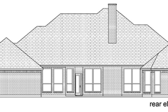 Exterior - Rear Elevation for European House Plan #84-506, 3.5 bath