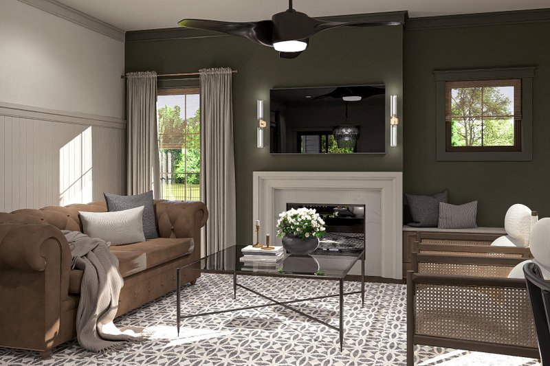 Home Plan - Interior - Family Room 1 for Cottage House Plan #455-429 - 3 bed, 2 bath