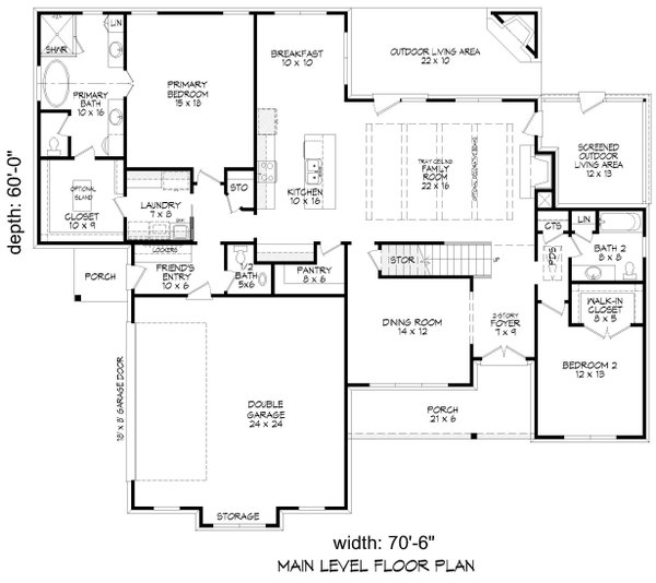 House Blueprint - Farmhouse Floor Plan - Main Floor Plan #932-1295