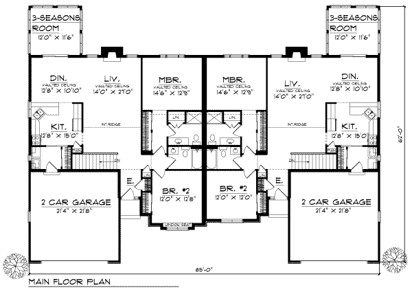 House Plan Design - European Floor Plan - Main Floor Plan #70-752