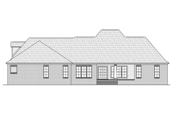 Exterior - Rear Elevation for European House Plan #21-363 - 4 bed, 3.5 bath