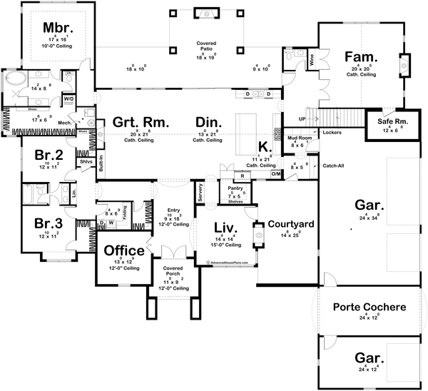 Modern Floor Plan - Main Floor Plan #455-513