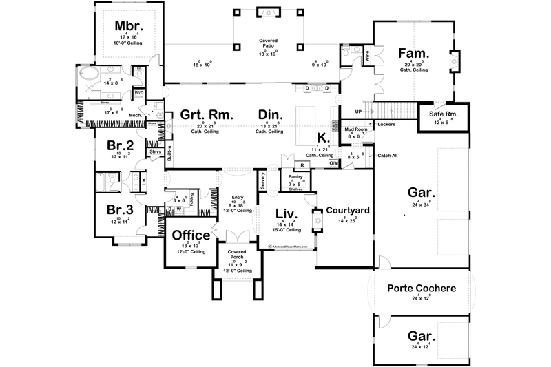 Home Plan - Floor Plan - Main Floor for Modern House Plan #455-513 - 5 bed, 3.5 bath