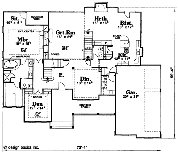 Traditional Style House Plan - 4 Beds 2.5 Baths 3440 Sq/Ft Plan #20-211 ...