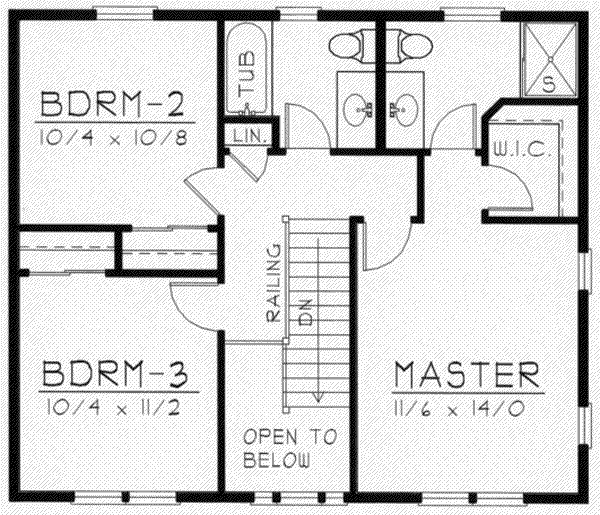 Colonial Floor Plan - Upper Floor Plan #112-111