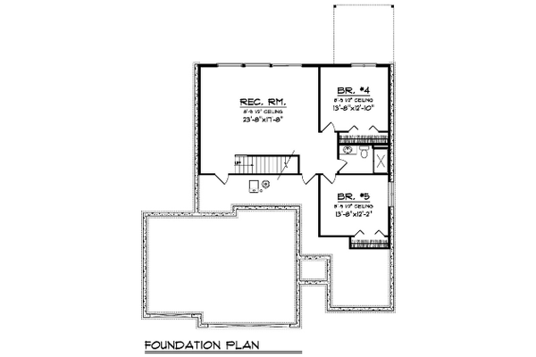 House Blueprint - Ranch Floor Plan - Lower Floor Plan #70-1564