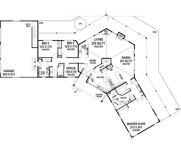 House Plan Design - Modern Floor Plan - Main Floor Plan #60-652