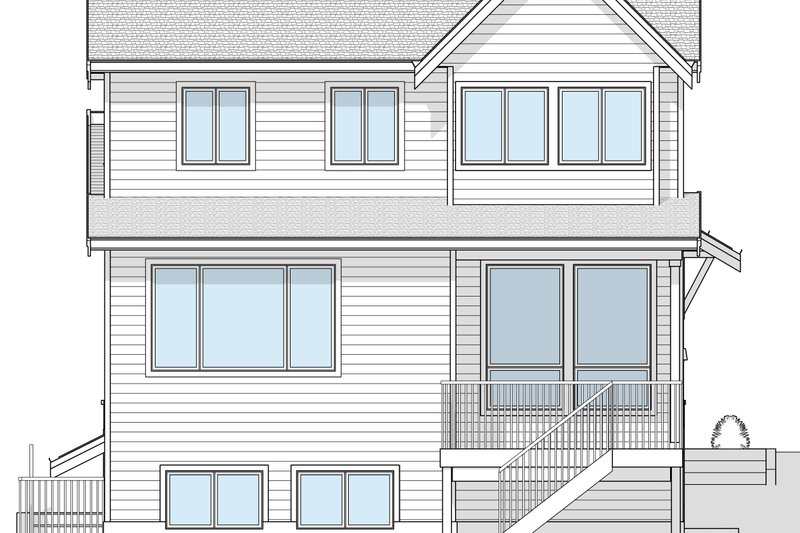 House Blueprint - Exterior - Rear Elevation 1 for Farmhouse House Plan #1114-116 - 3 bed, 2.5 bath