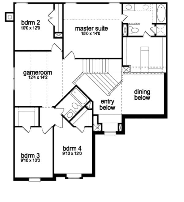 Home Plan - Traditional Floor Plan - Upper Floor Plan #84-362