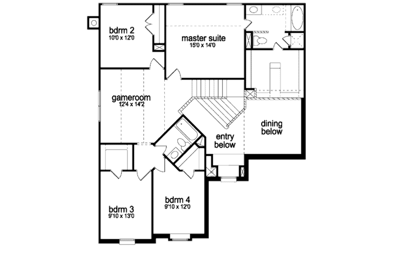 Home Plan - Floor Plan - Upper Floor for Traditional House Plan #84-362 - 4 bed, 2.5 bath
