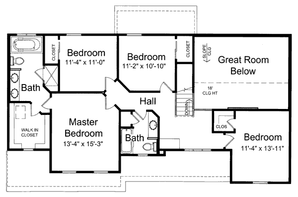 Dream House Plan - Traditional Floor Plan - Upper Floor Plan #46-417
