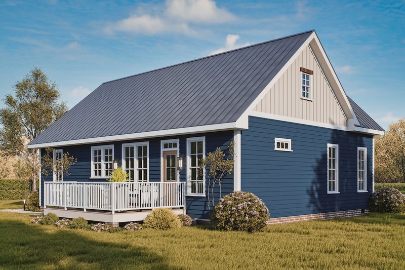 House Blueprint - Exterior - Rear Elevation 1 for Bungalow House Plan #54-605 - 3 bed, 2 bath