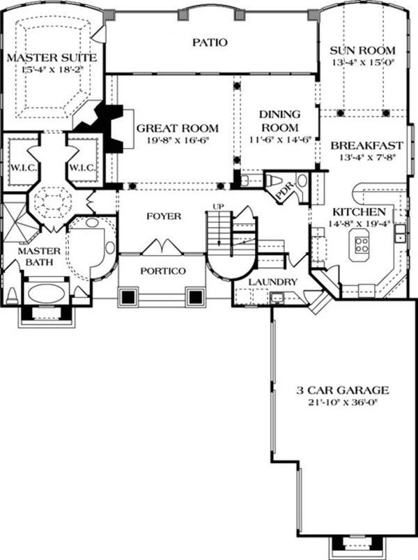 Architectural House Design - European Floor Plan - Main Floor Plan #453-39