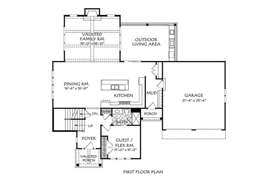 Floor Plan - Main Floor for Traditional House Plan #927-1005 - 5 bed, 3 bath