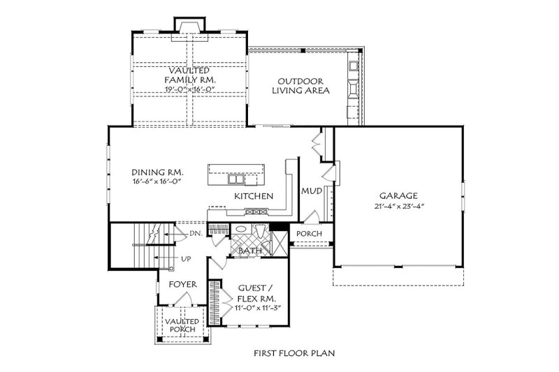 Architectural House Design - Floor Plan - Main Floor for Traditional House Plan #927-1005 - 5 bed, 3 bath