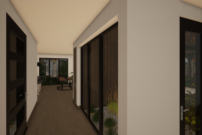 Home Plan - Interior - Entry for Contemporary House Plan #80-223 - 3 bed, 3 bath
