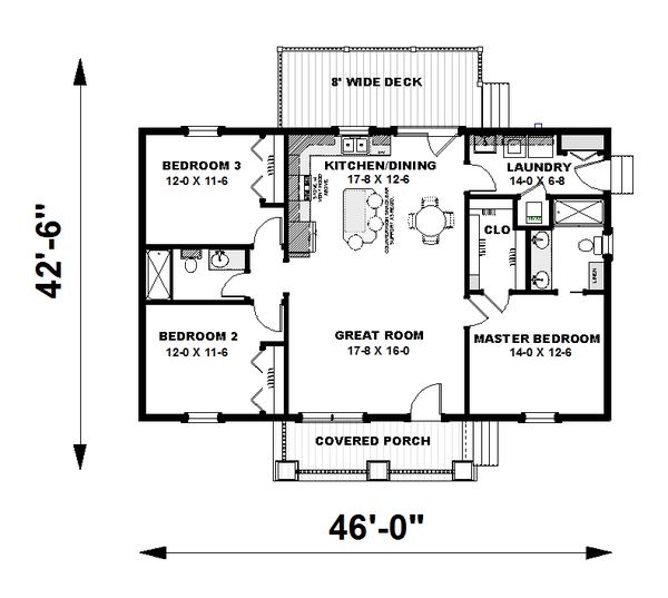Architectural House Design - Craftsman Floor Plan - Main Floor Plan #44-225