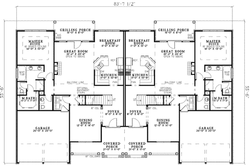 Architectural House Design - Floor Plan - Main Floor for Traditional House Plan #17-2157 - 4 bed, 2.5 bath