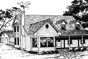 Country Exterior - Front Elevation Plan #14-215