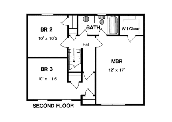 Traditional Floor Plan - Upper Floor Plan #316-117